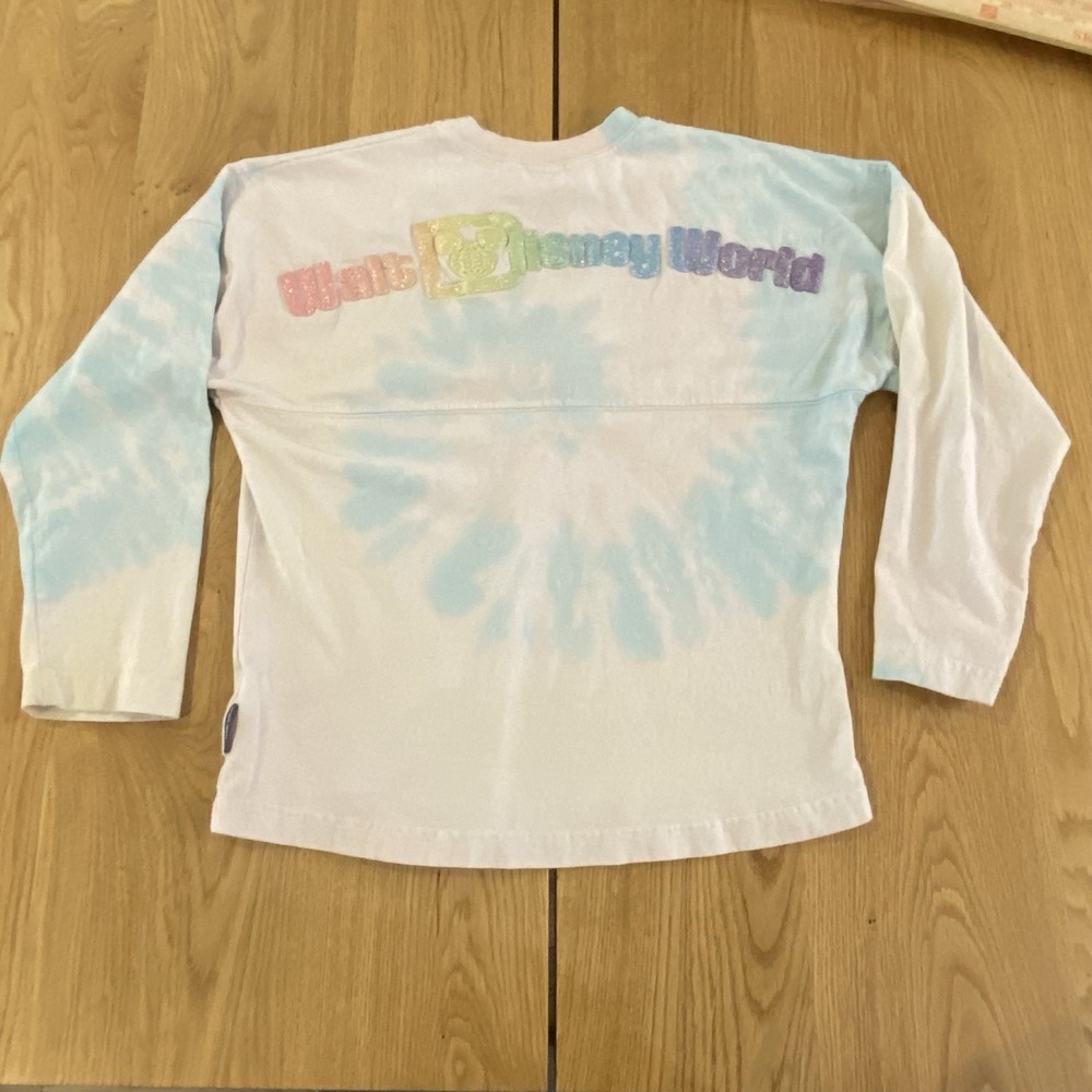 Disney Spirit Jersey Walt Disney World Tie‎ Dye Rainbow Youth XL Puff Letters